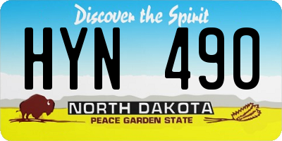 ND license plate HYN490