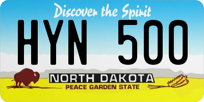 ND license plate HYN500