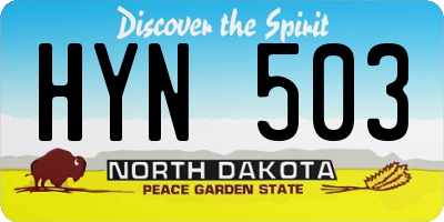 ND license plate HYN503