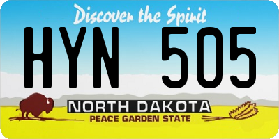 ND license plate HYN505