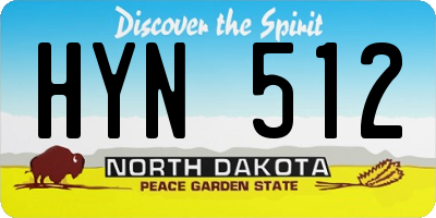 ND license plate HYN512