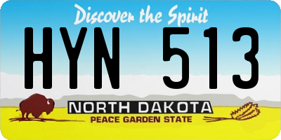 ND license plate HYN513