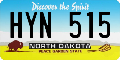 ND license plate HYN515