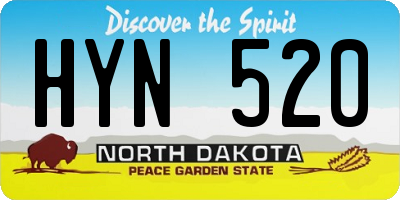 ND license plate HYN520