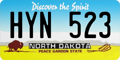 ND license plate HYN523