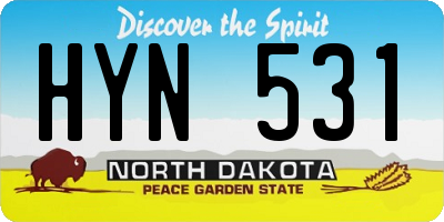ND license plate HYN531