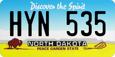 ND license plate HYN535