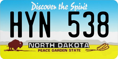 ND license plate HYN538