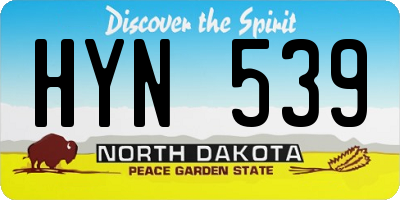 ND license plate HYN539