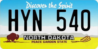 ND license plate HYN540