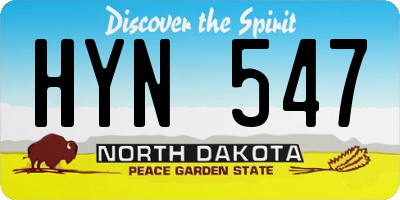 ND license plate HYN547