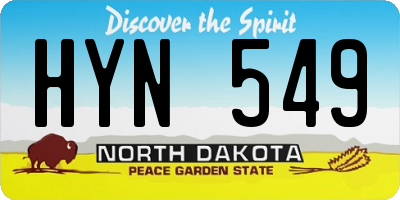 ND license plate HYN549