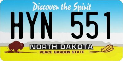 ND license plate HYN551