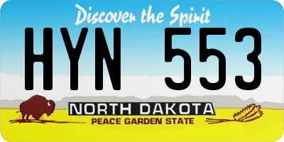 ND license plate HYN553