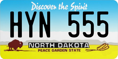 ND license plate HYN555
