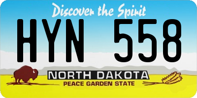 ND license plate HYN558