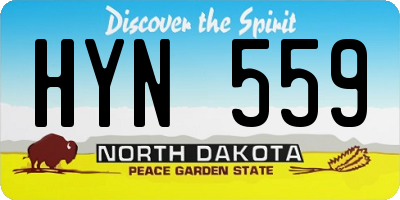 ND license plate HYN559