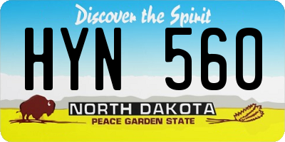 ND license plate HYN560