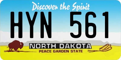 ND license plate HYN561