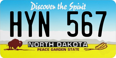 ND license plate HYN567
