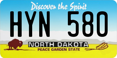 ND license plate HYN580