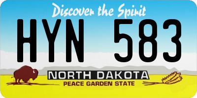 ND license plate HYN583