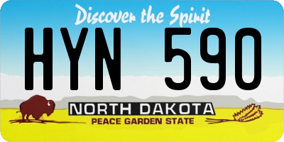 ND license plate HYN590