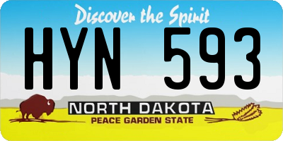 ND license plate HYN593