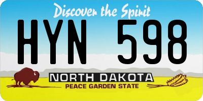 ND license plate HYN598