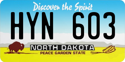 ND license plate HYN603