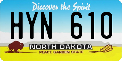 ND license plate HYN610