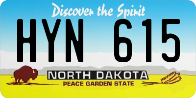 ND license plate HYN615