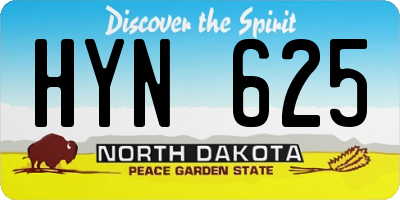 ND license plate HYN625