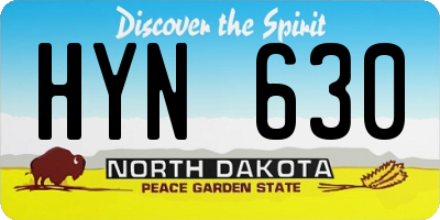 ND license plate HYN630