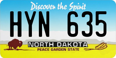 ND license plate HYN635