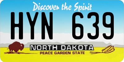 ND license plate HYN639