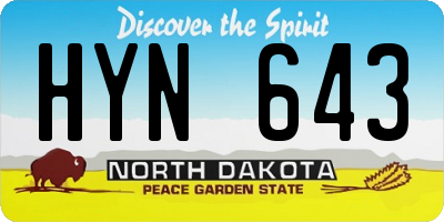ND license plate HYN643