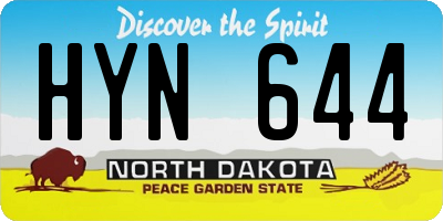 ND license plate HYN644