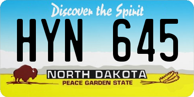 ND license plate HYN645