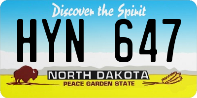 ND license plate HYN647