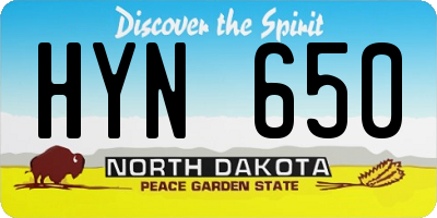 ND license plate HYN650