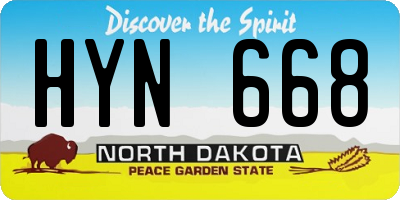 ND license plate HYN668