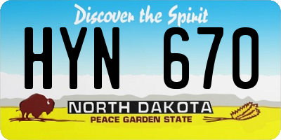 ND license plate HYN670