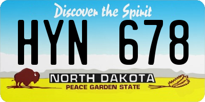 ND license plate HYN678
