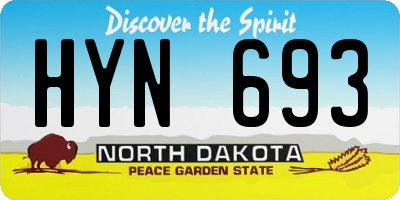 ND license plate HYN693