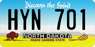 ND license plate HYN701
