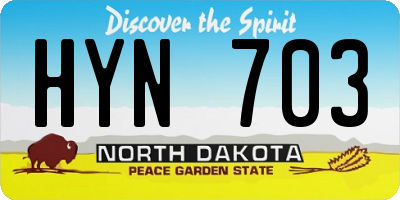 ND license plate HYN703