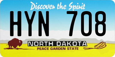 ND license plate HYN708