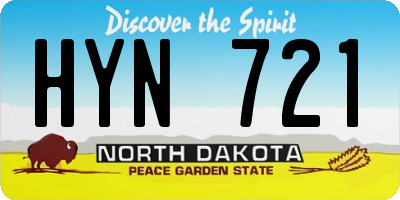 ND license plate HYN721