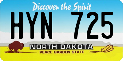 ND license plate HYN725